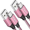 etguuds 6.6ft USB A to USB C Cable 3A Fast Charging, 2-Pack USB A to USB Type C Charger Cord for iPhone 16 15 Pro/Pro Max/Plus, for Samsung Galaxy S24 S23 S22 S21 S20 S10 A55 A54 Flip Note, Moto, Pink