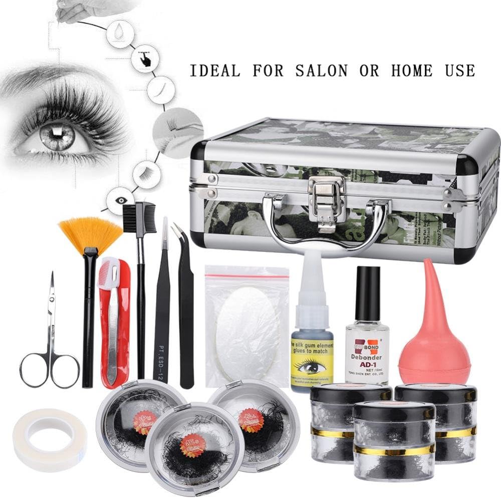 Eyelash Kit, Professional False Extension Eye Lash Full Tools Kit Set With Case