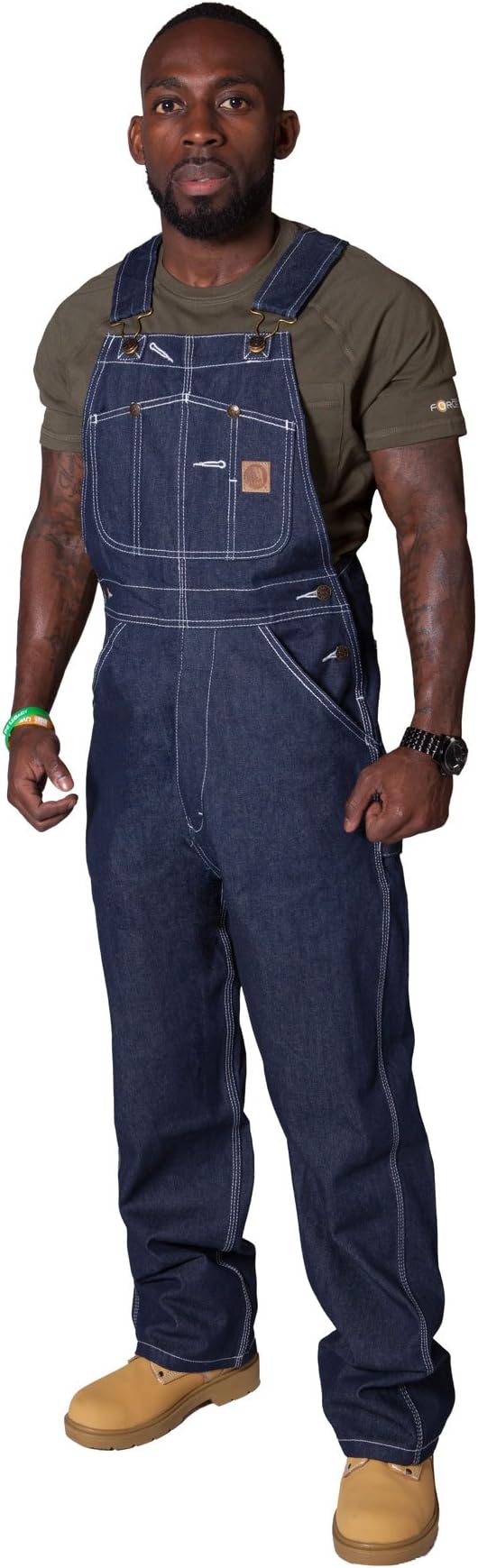 Berne Authentic American Work Dungarees - Indigo Mens Denim Dungaree Bib Overall BERNE02