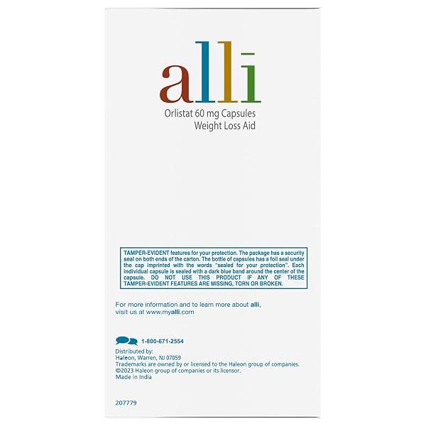 ALLI DIET WEIGHT LOSS SUPPLEMENT PILLS, ORLISTAT 60MG CAPSULES STARTER PACK, NON PRESCRIPTION WEIGHT LOSS AID, 60 COUNT(PACK OF 1)