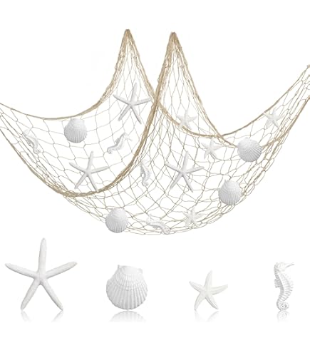 U.S. Shell Decorative Net (3 Pack), 3 x 5' : Home & Kitchen