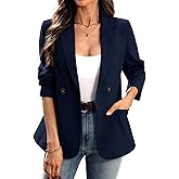 ELLEVEN Womens Blazer Business Casual - Long Sleeve Slim Fit Work Office Suit Jacket with Pockets