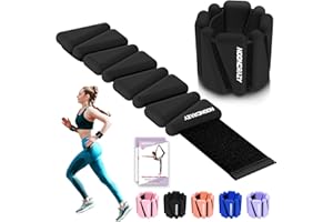 NOONCRAZY Wrist Ankle Weights Bangles 2lb for Women, Adjustable Silicone Pilates Weights Bracelet, Heavy Duty Fasteners Wearable Arm & Leg Weights for Yoga, Pilates, Barre, Walking and Gym (Set of 2)
