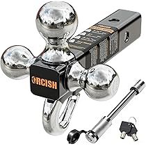REYSUN Patented Forged Trailer Hitch Tri-Ball Hitch With Hook: 3 Sizes In 1 Tow Ball Hitch, Fits 2-inch Hitch Receiver, Secure Locking Mechanism, Matt Black, Ball Mounts - Canada - View #4