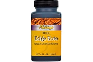 Fiebing's Edge Kote (4oz) - Black - Flexible, Water Resistant Coating for Leather Edges, Medium Gloss - for Color Coating and Protecting Edges of Leather Shoes, Crafts and Furniture
