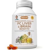 ANDREW LESSMAN PC Liver and Brain Benefits 360 Softgels - Phosphatidyl Choline, Most Important Building Block for Healthy Liver and Brain Structure, Function. No Additives. Easy to Swallow Softgels