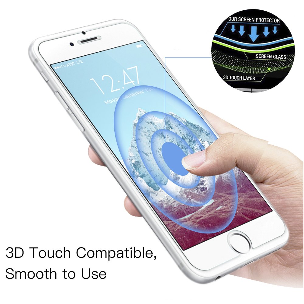 Panzerglas Schutzfolie für iPhone 6s 6, [2 Stück] TUCNIPUS iPhone 6s 6 Panzerglasfolie -3D Touch Kompatibel, 9H Härte, Anti-Öl, Kratzer,Blasen und Fingerabdruck Displayschutzfolie für iPhone 6 6s (4.7 Zoll)