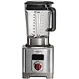 Wolf Gourmet High-Performance Blender, 64 oz Jar, 4 program settings, 12.5 AMPS, Blends Food, Shakes and Smoothies, Red Knob, Stainless Steel (WGBL100S)