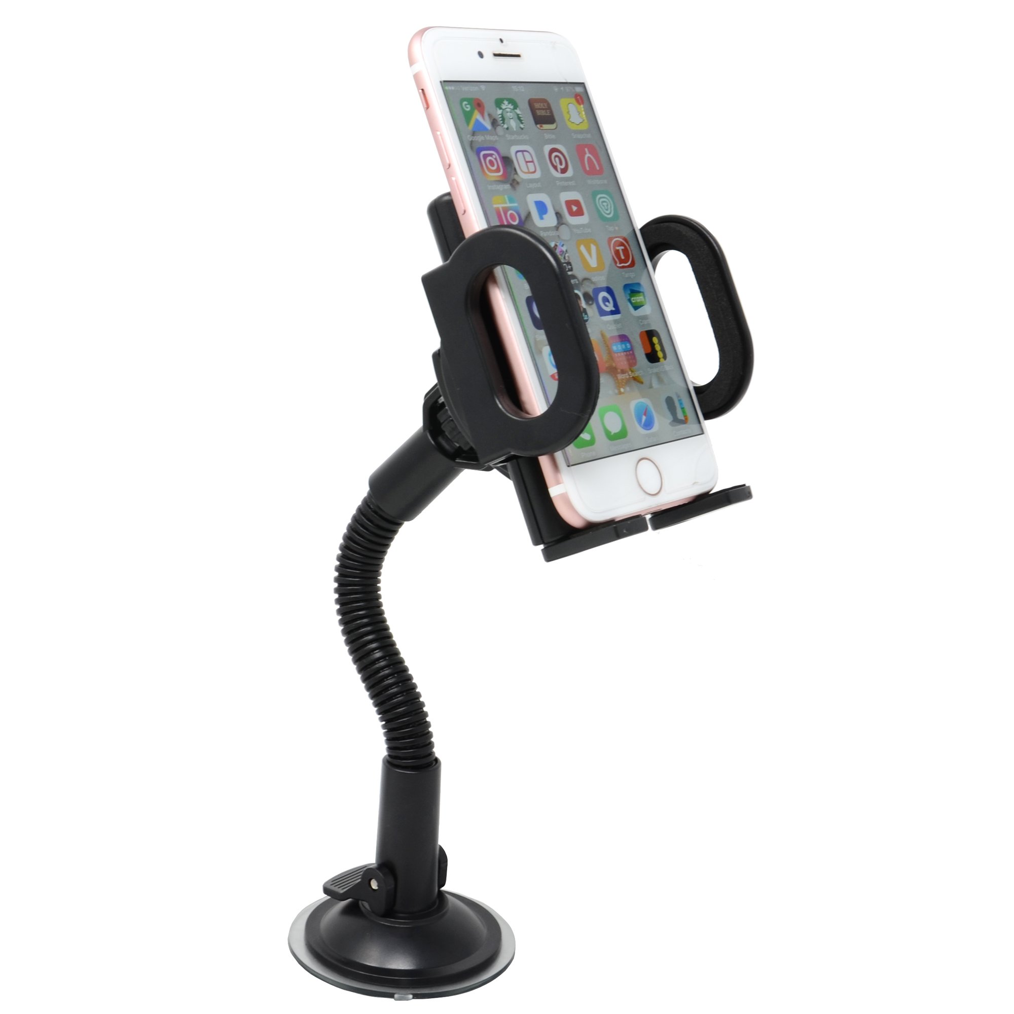 Phone Holder for Car iProductsUS Car Phone Mount Universal Windshield Cell Phone Holder for iPhone 7/6S/6 Plus/5S/5 Samsung Galaxy S7/S6 Edge Nexus LG HTC GPS Devices 3.5-6 inch (Black)