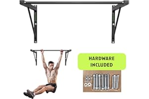 Rage Fitness Heavy-Duty Wall Mounted Pull Up Bar - 500 lbs Weight Capacity | Maintain Upper Body Strength & Core Stability | Space Efficient Steel Chin Up Black Bar for Home & Gym Versatile Workouts