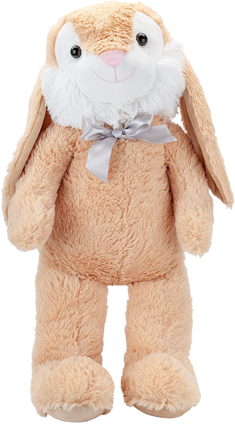 VFM E Store - Giant Easter Bunny Teddy 75cm - Super Soft Large Bunny Plush, Giant Teddy Rabbit With Embroidered Details and Ribbon, Easter Gift for Kids