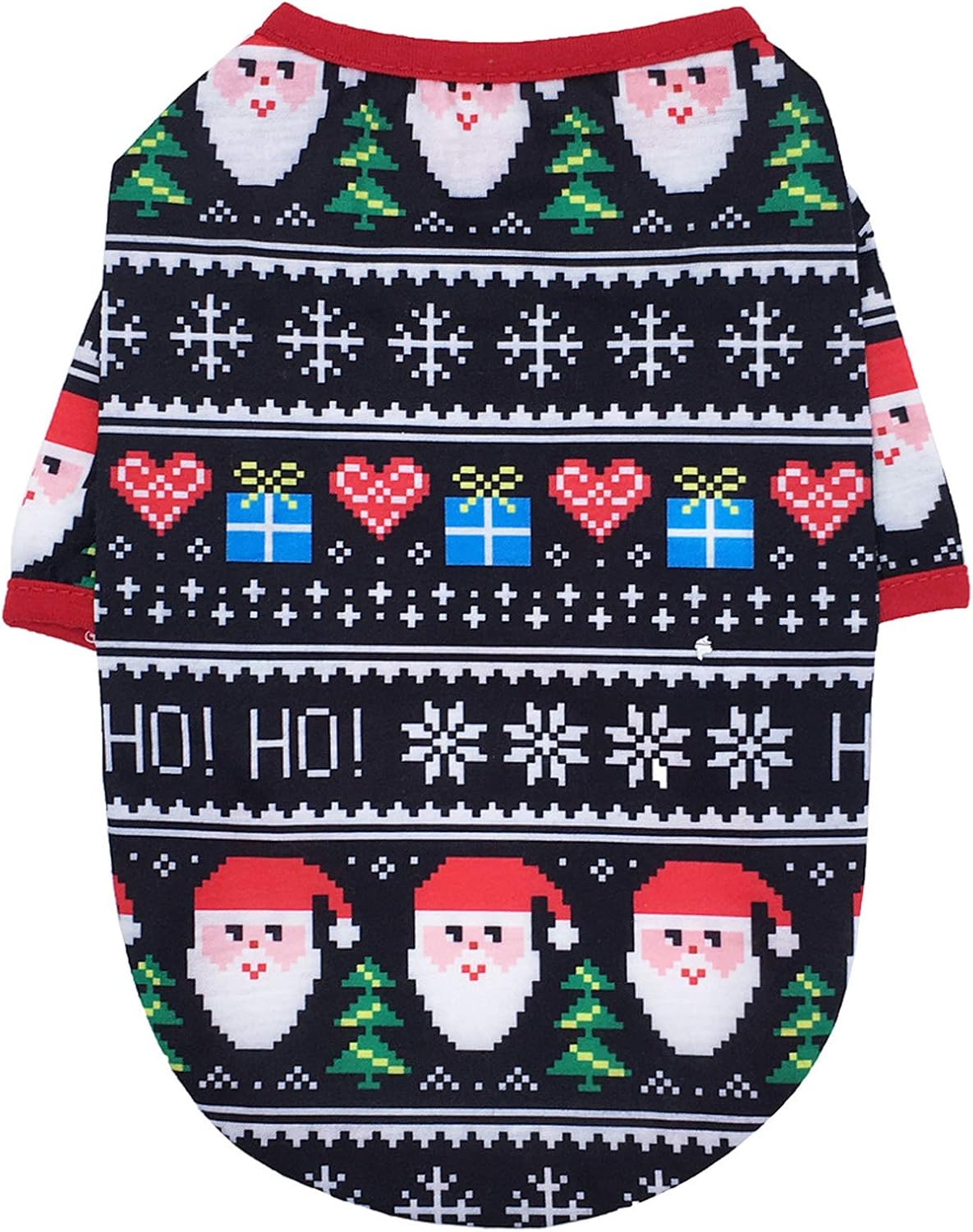 N / A Pet Christmas Clothes, Dog Christmas Clothes Dog Xmas Warm T-Shirt Costumes for Puppy Small Dogs Cat (L, Navy Blue)