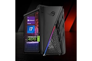 ASUS ROG Gaming Desktop, Intel Core i7-13700KF, NVIDIA GeForce RTX 4070, 64GB DDR5 RAM, 2TB SSD, Wired Keyboard & Mouse, HDMI, DP Port, Antenna, RJ45, Wi-Fi 6, Windows 11 Pro, Black