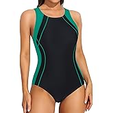 ATTRACO Womens One Piece Swimsuit Athletic Bathing Suits Training Sport Swimwear for Women