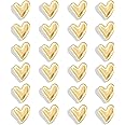24PCS Gold Fridge Magnets Cute Love Heart Refrigerator Magnets, Decorative Magnets for Whiteboard Cabinet Locker, Lovely Fun Magnets for Classroom Home Kitchen Office