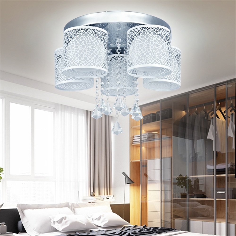 54W Kaltweiß 7 flammig MCTECH® 54W Kristall Deckenleuchte Hängeleuchten