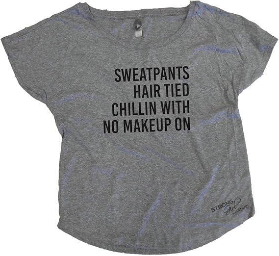 Sweatpants Hair Tied Chillin With No Make Up On T Shirt At Amazon