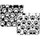 2Pcs PU Leather Small Squeeze Coin Purse Pouch Mini coin Bag Unique And Cute Wallet Cosmetic Bags Change Bag For Women Girls Men Black and white paw prints