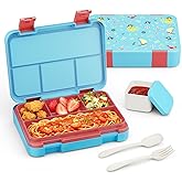 Sxueg Bento Lunch Box for Kids, 4 Compartments Kids Leak Proof Back to School Bento Lunch Boxes Food Containers for School, Travel, On-the-Go Meal, Food Grade, Microwave, Dishwasher Safe