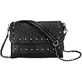 Sibalasi Women Gothic Purse Skull Crossbody bag Rivet Practical Black Shoulder Handbag Halloween purses