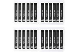 PATIKIL Black Oil Pastels, 24Pcs Soft Oil Crayons Creamy Pastels Stick Art Supplies for Art Painting Drawing Blending Graffit
