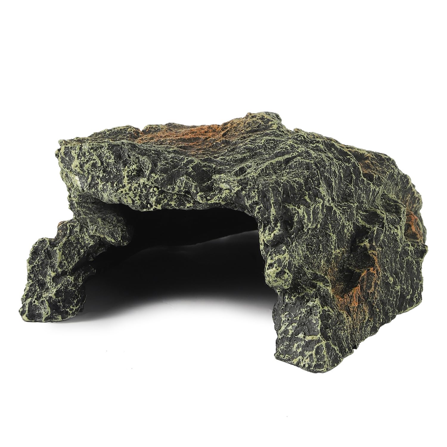 Photo 1 of IBWell Resin Reptile Rock Cave, Lizard Tank Décor, Gecko Hide Reptile Hideout for Small Turtle Accessories for Tank, Leopard Gecko, Lazard Hideout