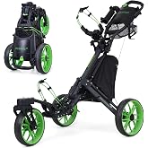EASEGO Golf Push Cart 3 Wheel : 360&deg; Swivel Front Wheels Golf Walking Carts