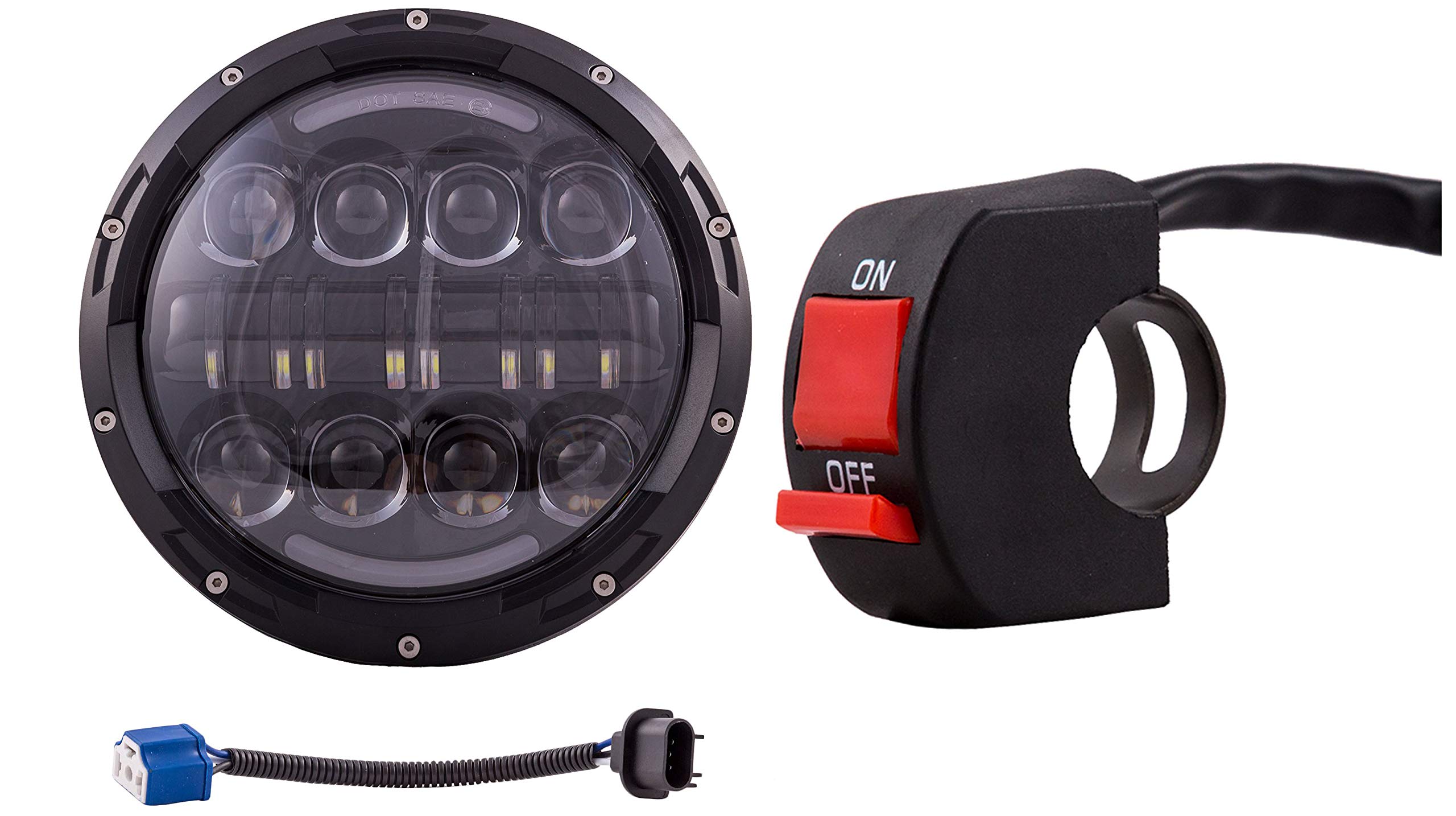Buy Autofy Pro Rider 7 Inch Headlight with Indicator LED & DRL (Day