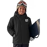 FREE SOLDIER Boy's Waterproof Warm Ski Jacket Windproof Fleece Thick Kids Winter Coat with Hood for Snowboarding Outdoor