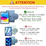 ProCase iPad 11 11-inch 10.9-inch Case 2025 2022 Pencil Holder Clear Back Navy view 2