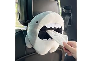 Car Tissue Holder Cartoon Shark Napkin Holder Soft Plush Animals Car Tissue Box Paper Storage Dispenser for Car Backseat, Cut