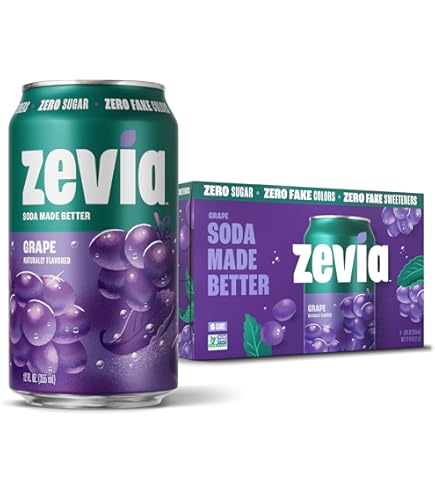 Amazon.com : Zevia Zero Sugar Soda, Grape, 12 oz Cans (8-Pack