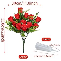 XONOR Artificial Cemetery Flowers, Set of 2