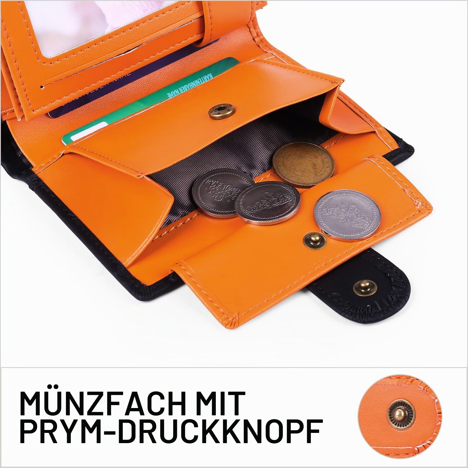 SENDEFN Herren Geldbörsen mit RFID Schutz, Groß Portemonnaie Herren Leder in Hochformat, Trifold Geldbeutel Herren, Brieftasche Wallet Portmonee mit 16 Kartenfächer & Münzfach 6