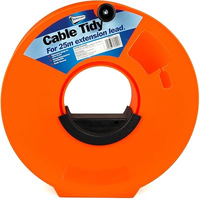 Streetwize Leisurewize Heavy Duty 25m Cable Reel Tidy Neon Orange LWACC3