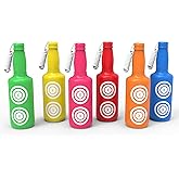 KNINE OUTDOORS 6 Pack Plastic Bottles Shooting Targets for Shooting, 6 Bright Colors with Hanging Rope for Target Practice, T