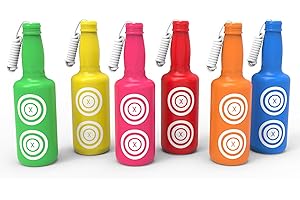 KNINE OUTDOORS 6 Pack Plastic Bottles Shooting Targets for Shooting, 6 Bright Colors with Hanging Rope for Target Practice, Target Practice for Airsoft Pellet Pistol BB Gun