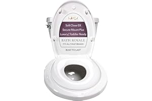 BATH ROYALE Potty Training Seat - Soft Close, Kingsport BR721-00, Elongated White, Adult & Child Combo