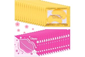 MINILING 30 Pairs 24K Gold Eye Masks & Lip Masks, Crystal Collagen Gel Under Eye Patches for Puffiness and Dark Circles, Hangover Kit, Bulk Gifts, Party Favors Adults, Bachelorette Party Accessories, Skincare
