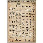 Buywell Metal Plaque Ashtanga Vinyasa Yoga Knowledge Wall Art, Print, Poses, Decor, Chakra Poster, Lover Gift Vintage Home Decor 5.5x8 Inch