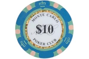 Brybelly Monte Carlo Premium Poker Chips (50-Pack) Heavyweight 14-Gram Clay Composite