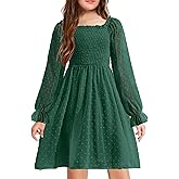 Arshiner Girl Tulle Dress Winter Long Sleeve Teen Girls Party Casual Dresses 5-14Y