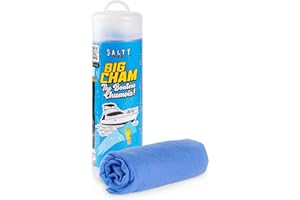 SALTY CAPTAIN EST - 2019 Salty Captain Big Cham Chamois: Ultra-Absorbent, Surface-Safe Drying Cloth for Boats, Jetskis, Cars & More - Durable & Convenient with Storage Case