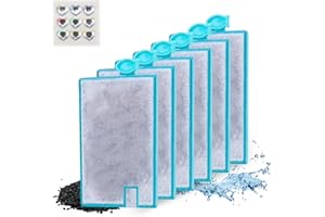 Jiaxix 6 Packs Extra Small Aquarium Filters Cartridges for E Internal Power Filter Size 3 with Free Sticker