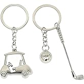 Moydolo 2pcs Mini Golf Keychain Bag Charms Golf Cart Key Chain Ring Sport Souvenirs for Handbag Purse Men Women Boys Girls
