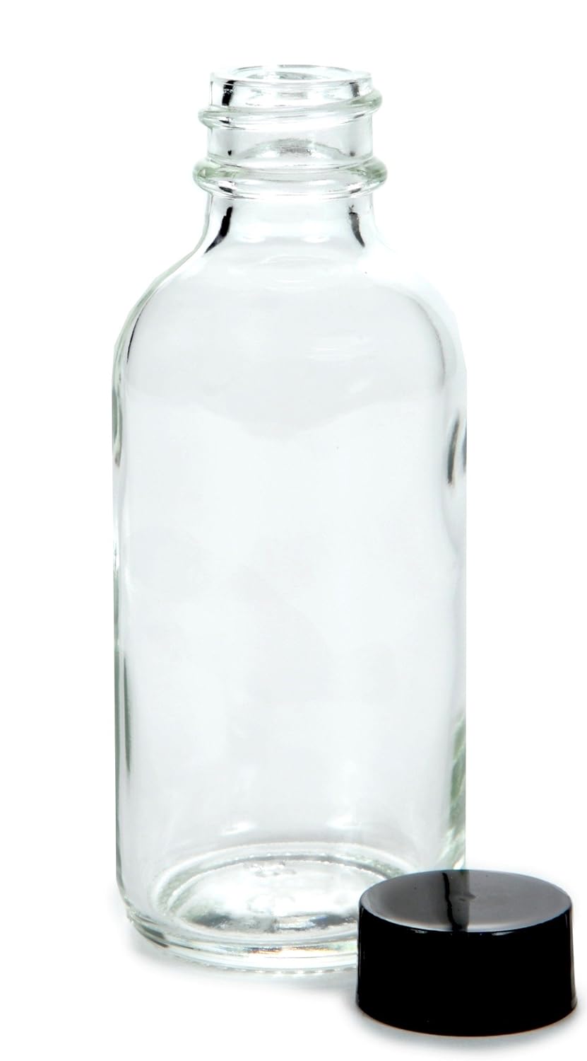 Vivaplex, 12, Clear, 2 oz Glass Bottles, with Lids : Beauty