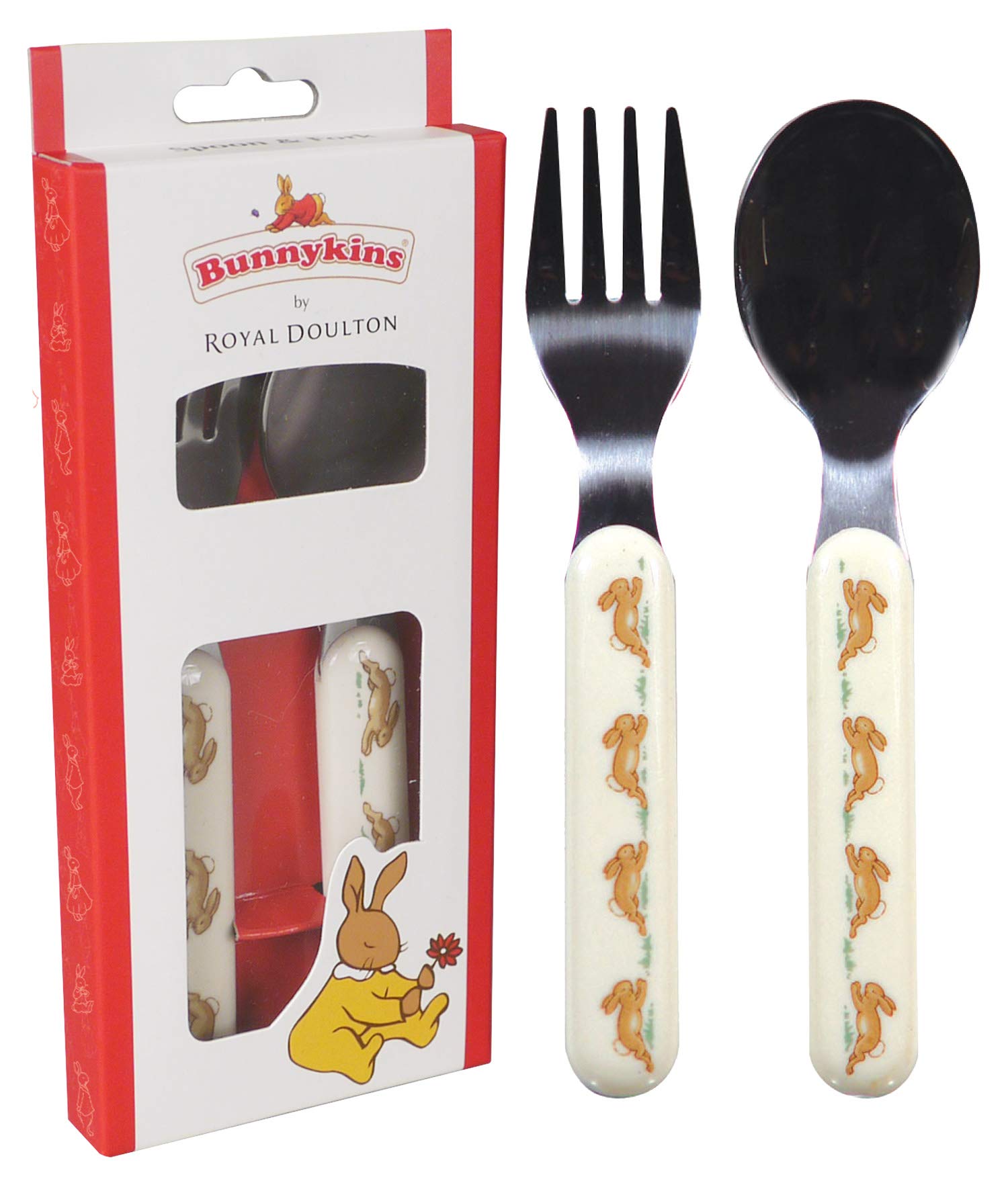 Bunnykins Running Rabbits Spoon & Fork Set