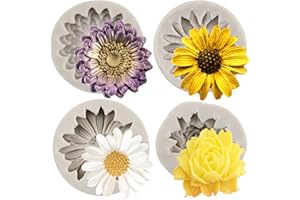 Sijiangmold Chrysanthemum Flower Silicone Molds Flower Fondant Cake Mold for Cake Decorating Cupcake Topper Candy Chocolate P