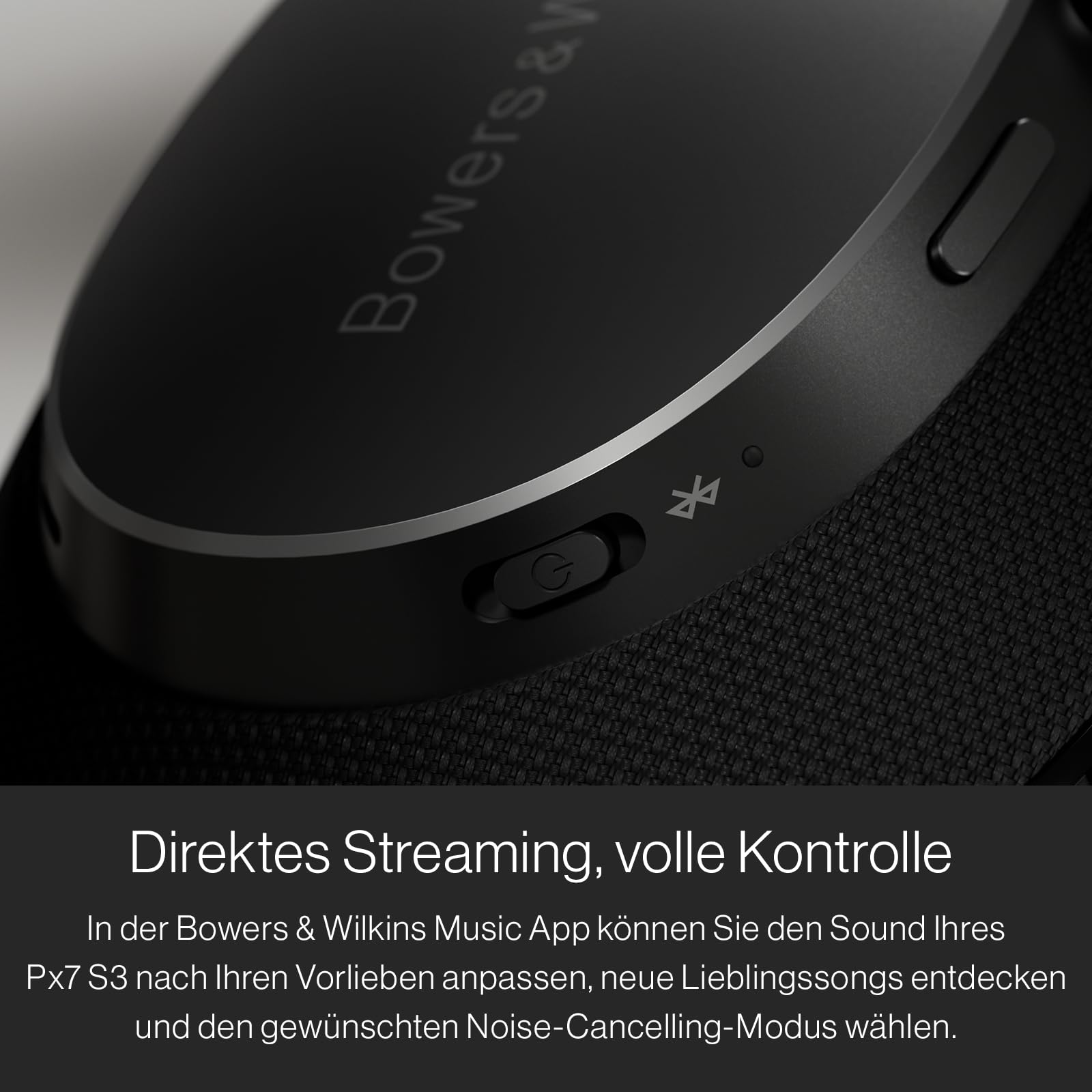 Bowers & Wilkins Px7 S3 Over-Ear-Kopfhörer mit Geräuschunterdrückung, kabellos, aptX™ Lossless, Schnellladung, 30 Stunden Wiedergabe, 8 integrierte Mikrofone - Anthrazitschwarz 8
