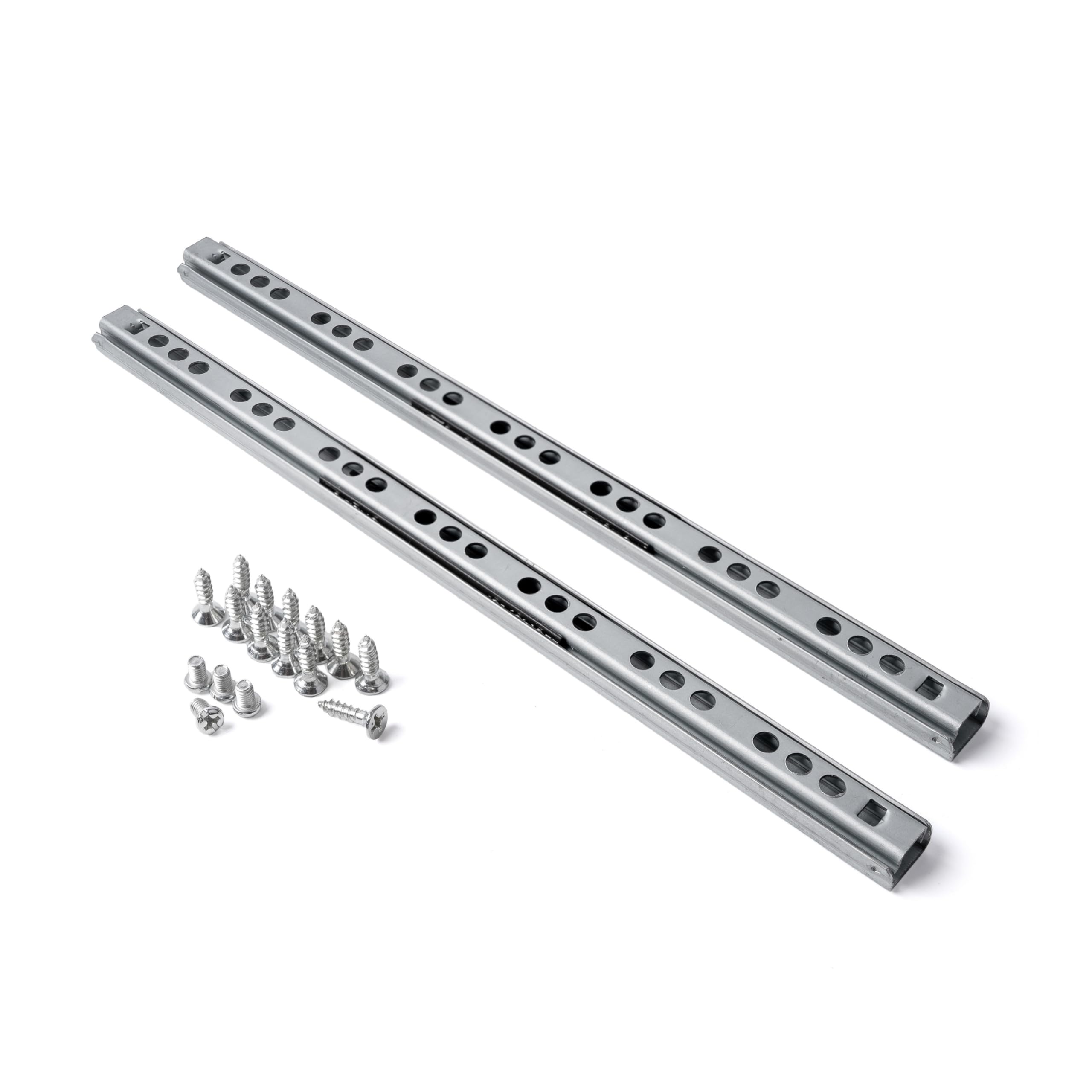 Drawer Runner 310 x 17 mm, 1 Pair, with Ball Bearing, Length 310 mm, 17 mm Groove Width, Partial Extension Slide Runner with Pull-Out Stop, Pull-Out Runner Made of galvanised Steel, Drawer Runner Set